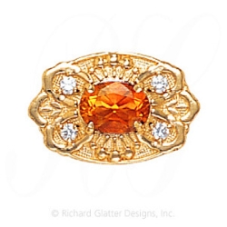 GS487 CIT/D - 14 Karat Gold Slide with Citrine center and Diamond accents 